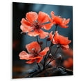 thumbnail image 2 of Designart "Wildfire Poppy Black Flowers Coral" Floral & Botanical Metal Wall Art, 2 of 5