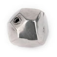 thumbnail image 3 of The Bead Chest Hollow Cornerless Cube Bead: Large Silver 35mm Centerpiece Pendant Bead, 3 of 3