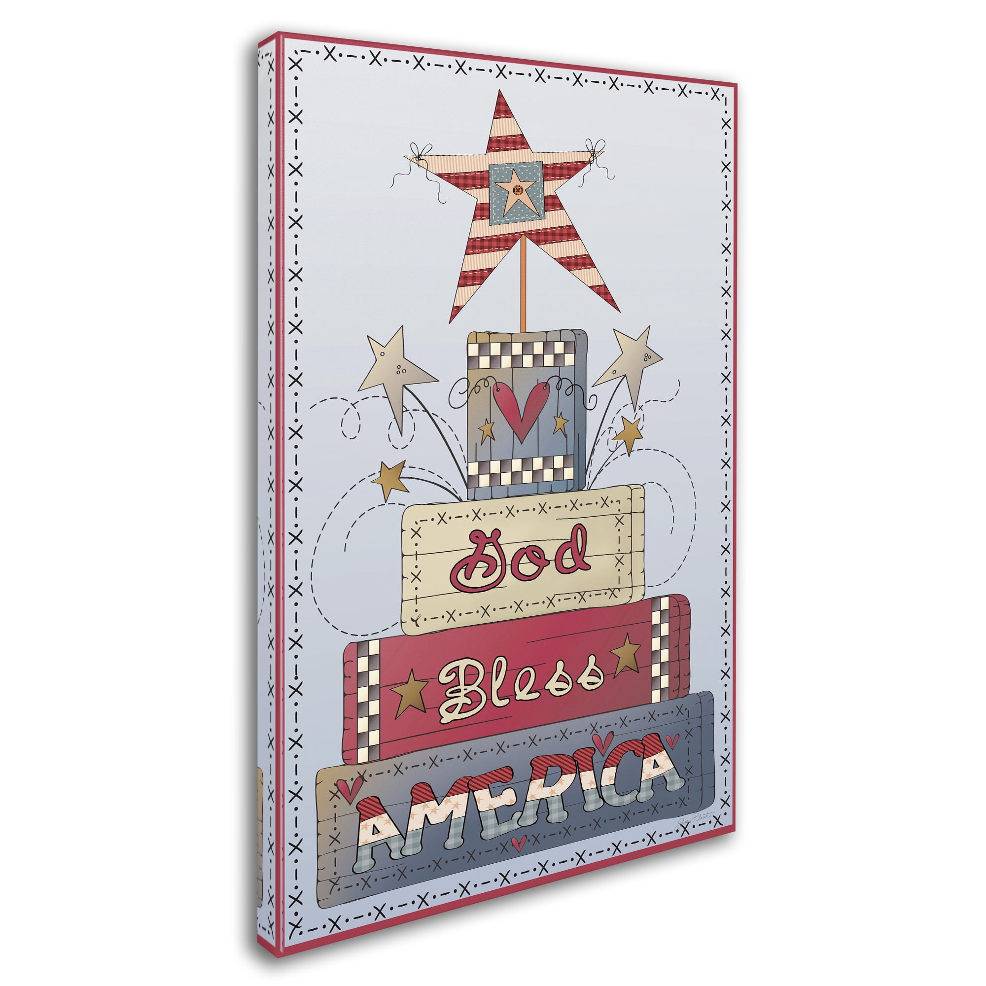 Trademark Fine Art 'God Bless America' Canvas Art by Jean Plout