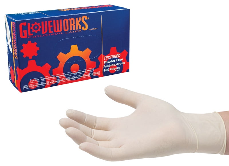 Latex Lightly Powdered Gloves Box of 100 50 Pair EXTRA LARGE 