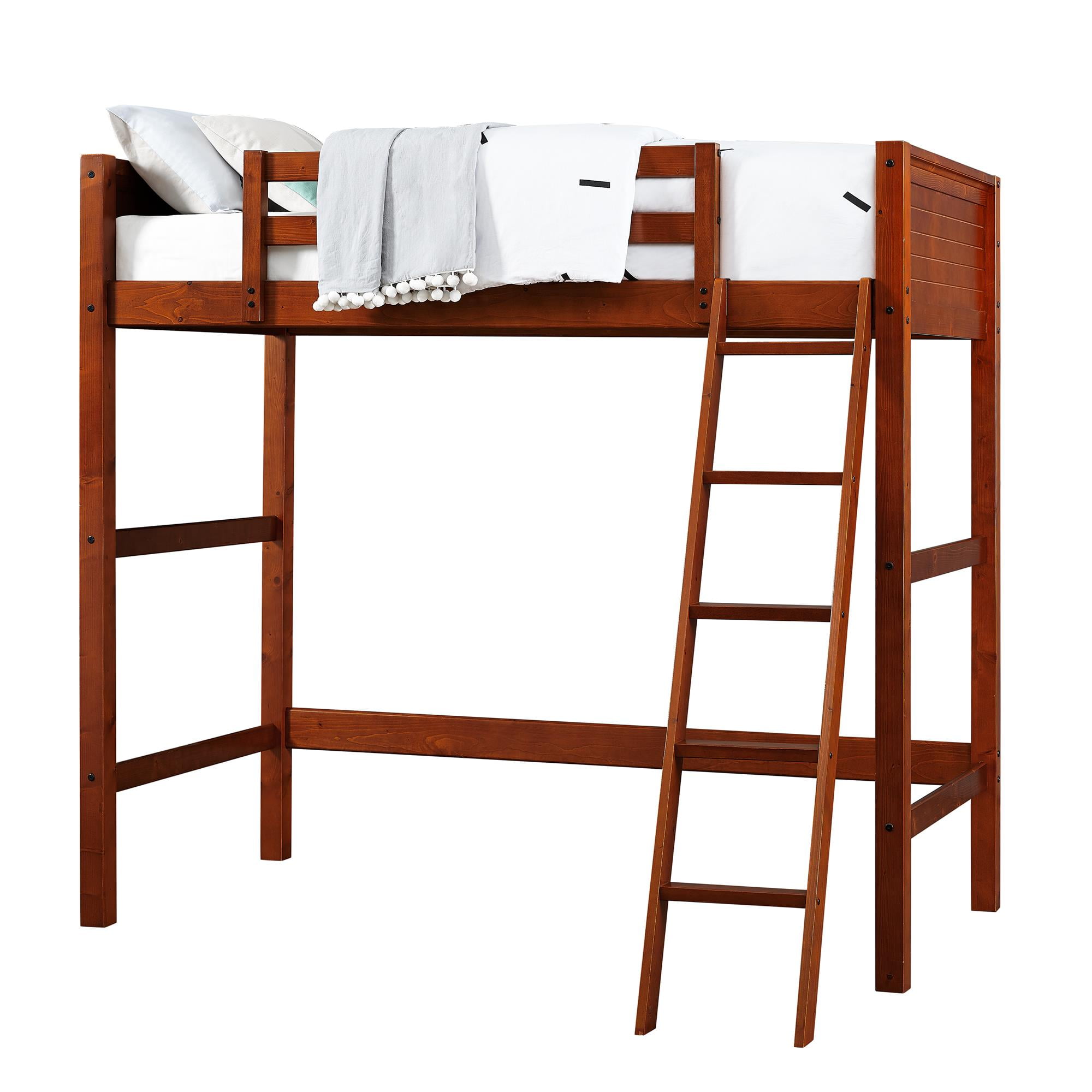 Your Zone Collection Twin Wood Loft Bed White Com