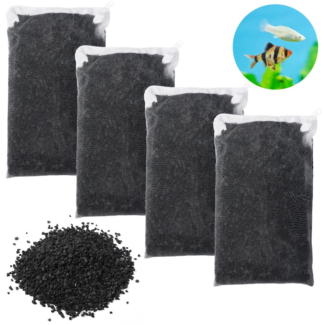 Aquarium Filter Media, LBS (4 Bags) Aquarium Coconut Activated