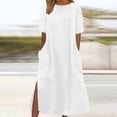 thumbnail image 2 of Levmjia Casual Dresses For Women Round Neck Flowy Summer Polyester Short Sleeve Loose Fit Beach Vacation SunMultiple Colors Available, 2 of 7