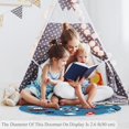 thumbnail image 4 of Cartoon Nautical Sea Pattern Round Soft Area Rugs 2.6ft Anti-Slip Cute Circle Carpet for Teen Girls Room, Circular Rug for Nursery Room, Dorm, Cute Room Decor for Baby, 4 of 7