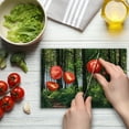 thumbnail image 4 of Forest Cutting Board, Pathway in a Shady Forest of Bushes and Thick Trunks Grass Unique Wild Life Scenery, Decorative Tempered Glass Cutting and Serving Board, Small Size, Green Brown, by Ambesonne, 4 of 5