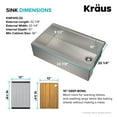 thumbnail image 5 of Kraus Kore Workstation 33-inch Farmhouse Flat Apron Front 16 Gauge Single Bowl Stainless Steel Kitchen Sink with Accessories (Pack of 5) with Waste Guard Continuous Feed Garbage Disposal, 5 of 12