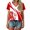 Multicolor, variant on Women's V-Neck Short Sleeve Sports Tee, England Lion Graphic Print Casual Shirt, Breathable Loose Fit Summer Top, Trendy Soccer Fan Jersey for Game Day and Daily Wear