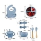 thumbnail image 3 of Set de Vajillas y Platos de Silicona, Azul, con Ventosas y Baberos Ajustables para Bebé, Seguros par, 3 of 9