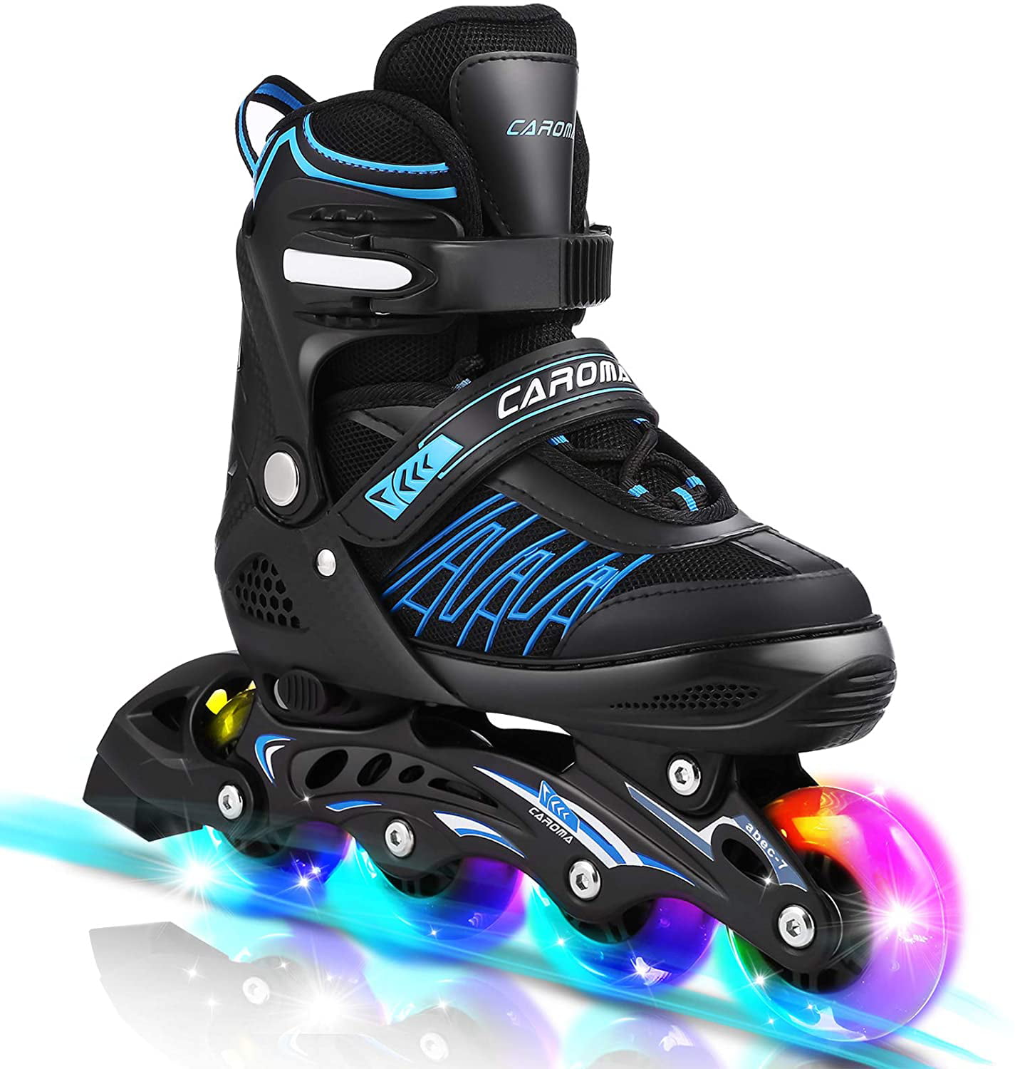 SK8 Zone Boys Blue Roller Blades Inline Skates Adjustable Size Childrens Kids Pro Skating New