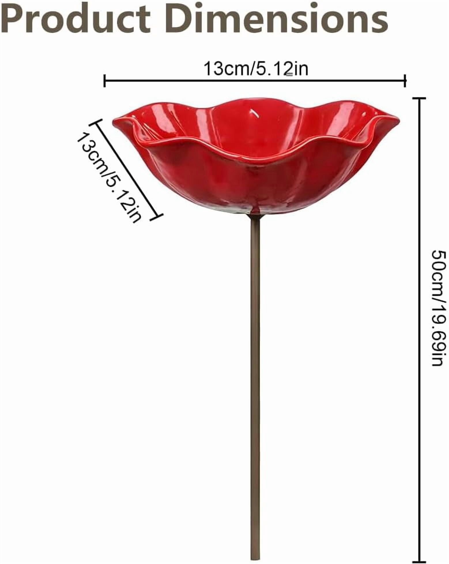 HZMSYQ 3PC Metal Flower Garden Stakes,Bird Bath Watering Station, Bee Bath Bowl ,Outdoor Watering Station,Bird Watering Flower Stake for Garden Yard Decor