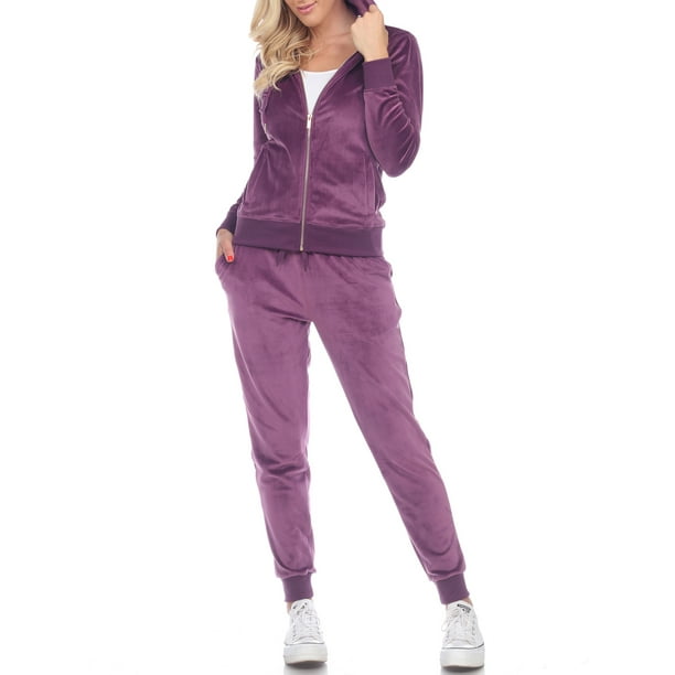 White Mark - White Mark Women's 2 Piece Velour Tracksuit Set - Walmart ...