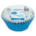 Great Value Cupcake Liners, Metallic Blue, 24 Count