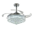 thumbnail image 3 of HOOMEDELIER 48" Crystal Ceiling Fan with Light, Retractable 4 Blades Chandelier Fan with Remote , Dimmable Chandelier for Indoor, 3 of 14