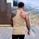 thumbnail image 5 of Men's Solid Color Tightening Spring/Summer Knit Vertical Stripe Bodybuilding Fitness Vest Men's I-Line Vest XL, 5 of 5