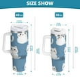 thumbnail image 3 of Stainless Steel Tumbler with Straw and Handle, Double Wall Insulated Tumblers White Cat, 3 of 9