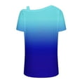 thumbnail image 4 of LOVZFMLL Women's Summer Tops Printing Off-The-Shoulder Halter Short Sleeve Button-Up Blouse, 4 of 5