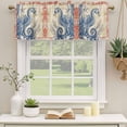 thumbnail image 2 of Blue Red Coastal Curtain Valances for Windows, Kitchen Valance Window Treatments Panel 2 Pack, Beach Starfish Coral Vintage Seahorse Rod Pocket Short Curtains for Bathroom Bedroom 42 x 18 Inch, 2 of 8