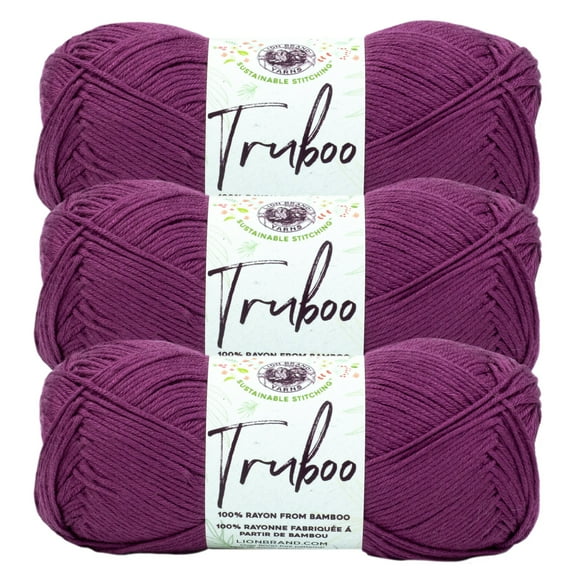 Lion Brand Yarn Truboo Mulberry Yarn 3 Pack