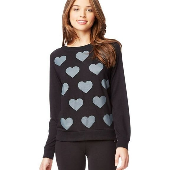 Aeropostale Womens Heart Graphic T-Shirt, Black, Juniors, X-Small