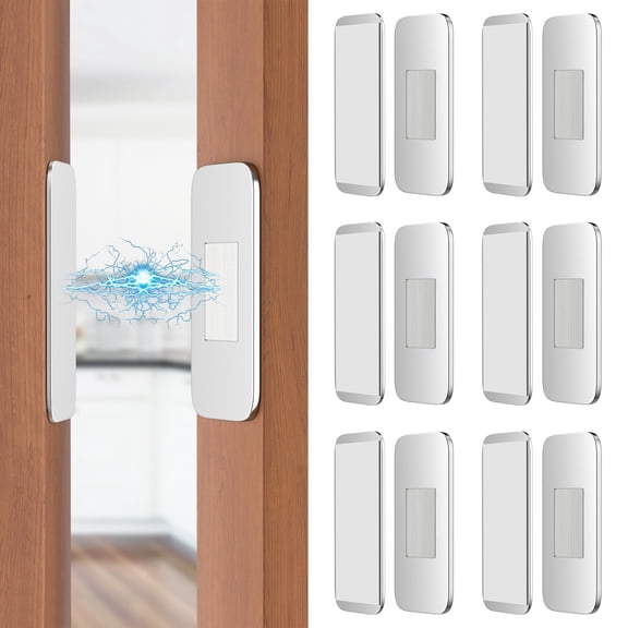 6 Pack Ultra Thin No Drill Magnetic Cabinet Door Catch, Adhesive Stainless Steel Drawer Door Cabinet Magnets to Stay Closed, Cabinets Latches for Kitchen, Bathroom, Closet, RV Doors Closure
