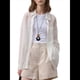 thumbnail image 1 of Camisas de Larga con Botones para Mujer, Blusas Informales de de Ramio con Cuello y Corte Holgado. L, 1 of 10