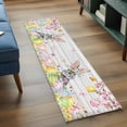 thumbnail image 3 of Grey Easter Bunny 2'x6' Runner Rugs for Hallway Kitchen Bedside Non Slip Washable, Spring Colorful Egg Flower Wood Grain Entryway Rug Runners with Rubber Backing, Long Carpet Runner for Laundry Room, 3 of 8