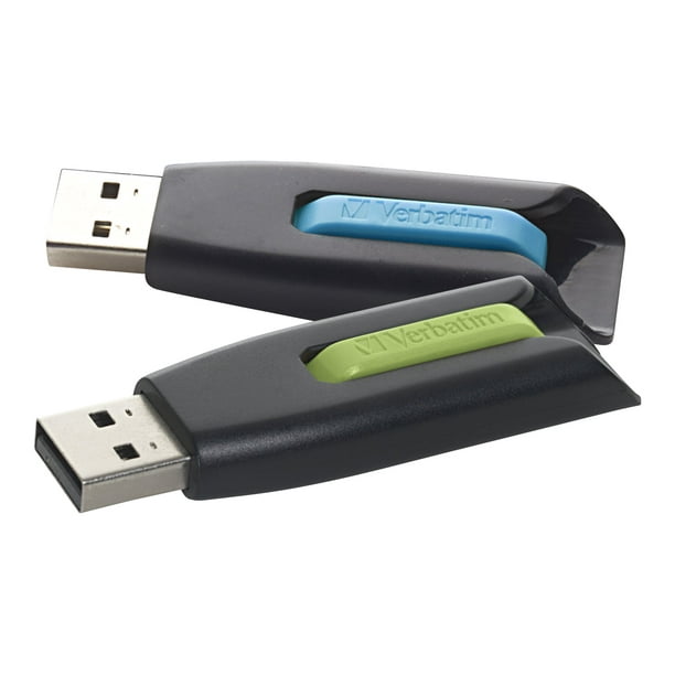 Verbatim Store 'n' Go V3 - Lecteur flash USB - 32 GB - USB 3.2 Gen 1 - Bleu, Vert (pack de 2)