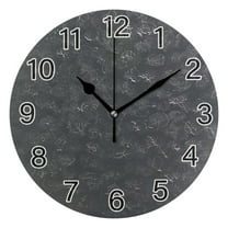Ryvnso Dark Gray Wall Clock Non Ticking Silent Kitchen Clock Battery Operated Clocks 10 inch