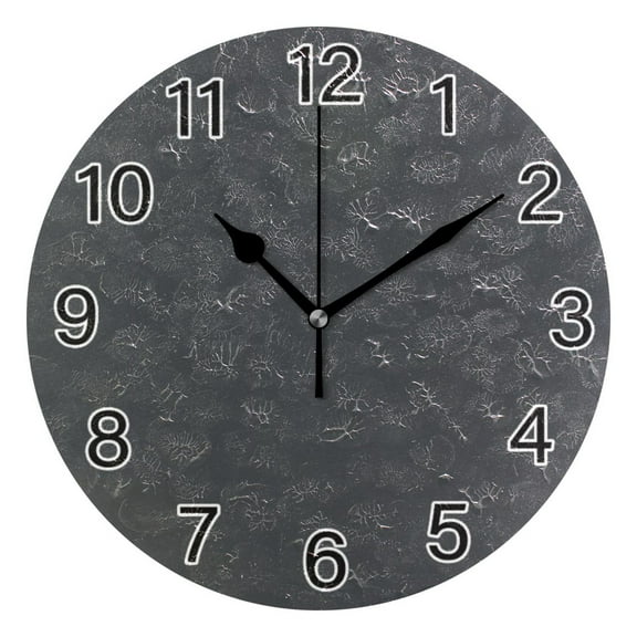 Ryvnso Dark Gray Wall Clock Non Ticking Silent Kitchen Clock Battery Operated Clocks 10 inch