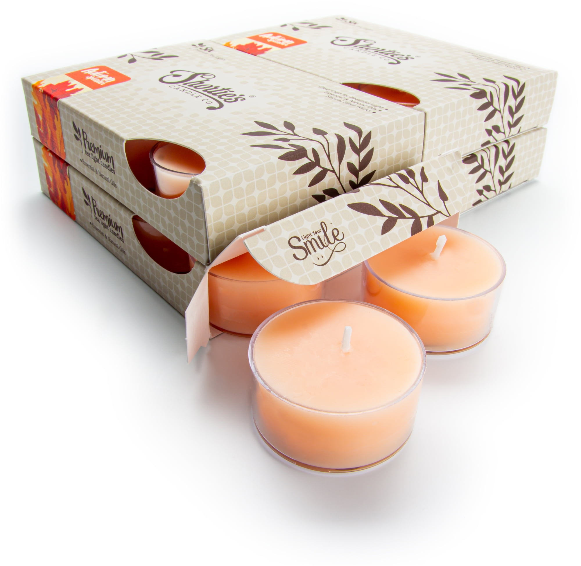 Autumn Splendor Tealight Candles Bulk Pack (24 Orange Highly Scented
