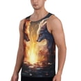 thumbnail image 2 of Pofeuu Red And White Flame Fox Print Men's Workout Tank Tops Sleeveless Muscle Gym Shirt Quick Dry-3X-Large, 2 of 7