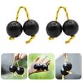 thumbnail image 1 of Instrumento de bola rítmica, 2 pares de cocteleras de huevos de música ABS, calabaza doble, fácil de tocar para adultos y adolescentes en fiestas, espectáculos (negro), 1 of 5