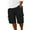 Black, variant on MIXUE Mens Shorts Summer Linen Solid Color Elastic Waist Drawstring With Large Pockets Beach Sports Loose Fit Casual Beachwear,Gray,L