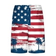 thumbnail image 5 of Mens Swim Trunks with Compression Liner, 4th of July 2-in-1 Americans Flags Print Beach Shorts, Quickly Dry Elastic Waist Drawstring Board with Pocketed, 5 of 6