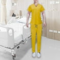 thumbnail image 1 of Conjunto de uniformes exfoliantes Yinane para enfermera manga corta Amarillo S, 1 of 8