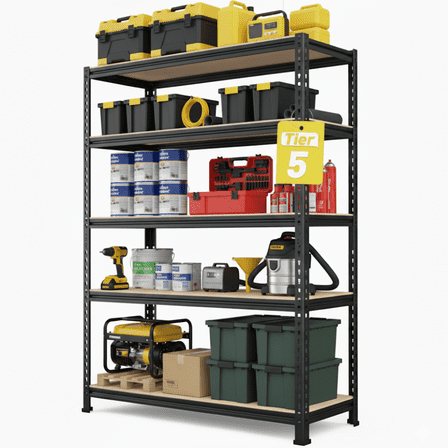 TrumanPick Storage Shelves 5 Tier Garage Shelving Units Metal Heavy Duty Adjustable Shelf Rack 28"W x 12"D x 59"H for Warehouse Pantry Closet