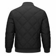 thumbnail image 3 of LYSMORA 2026 Men's Quilted Bomber Jacket, Ribbed Trim Zipper Side Pockets Loose Fit Warm Padded Casual Outerwear, 3 of 7