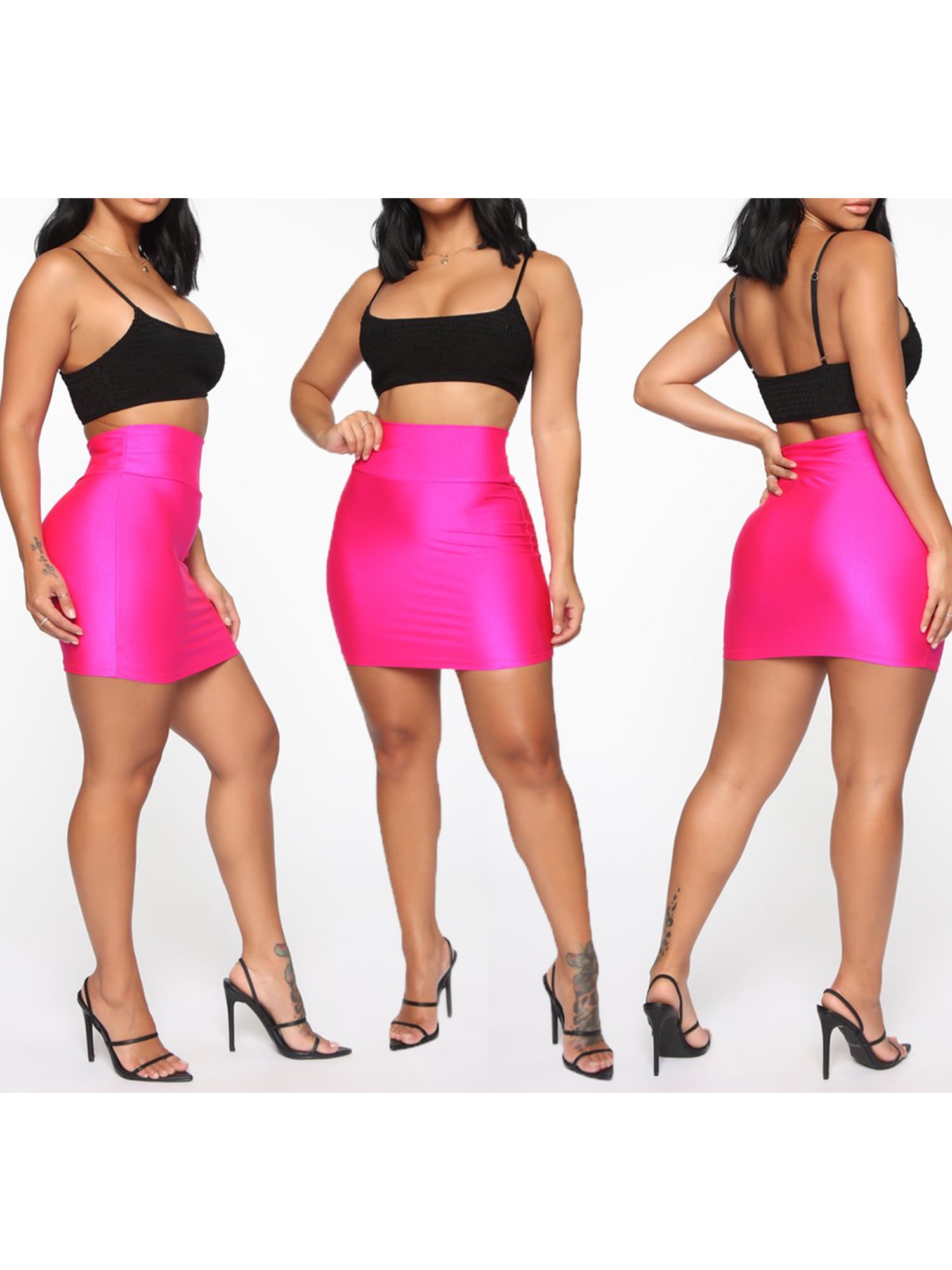 Gwiyeopda Women Mini Skirt Slim Seamless Stretch ...