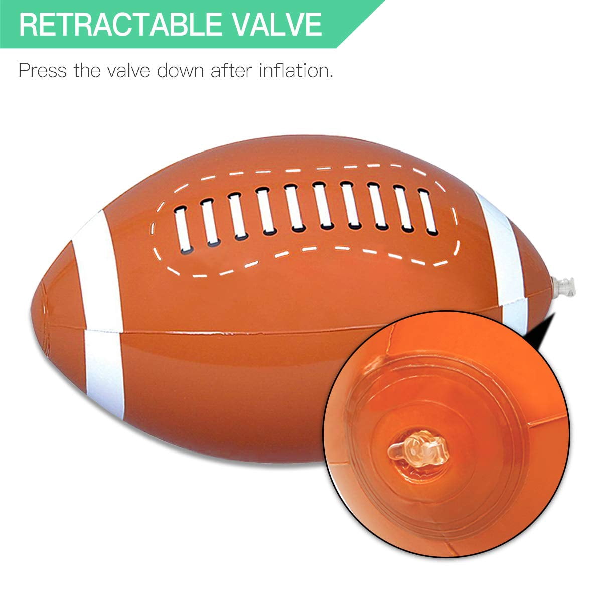 12Pcs Giant Inflatable Ball, 16 Inches Blow Up Football Toys Sport Balls, Summer Pool Beach Balls, Football Party Decoration