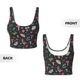 thumbnail image 6 of Goofa Forest Flora and Insects Printed Sports Bras for Women, High Impact Running Bra Workout Crop Tank Tops Longline Sports Bra Push up-Large, 6 of 9