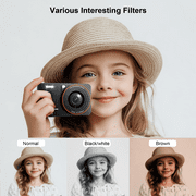 Losei 64MP 4K Digital Camera, 2.8 Screen 18X Digital Zoom Anti Shake Compact Retro Camera, Vlogging Camera for Kids Teens Seniors with 32GB Card（Black）