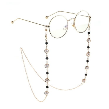 Sundysh Pearl Eyeglass Chain, Pink Crystal Beaded Glasses Strap Lanyard Holder For Sunglass Women Girl