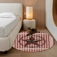 thumbnail image 3 of Farmhouse Large Area Rugs for Bedroom Living Room, Soft Non Slip Carpet Bedside Rug, Vintage Star Retro Rustic Checked Grid Lodge Round Floor Cover Kitchen Accent Rug 3' for Dining Room/Office, 3 of 9