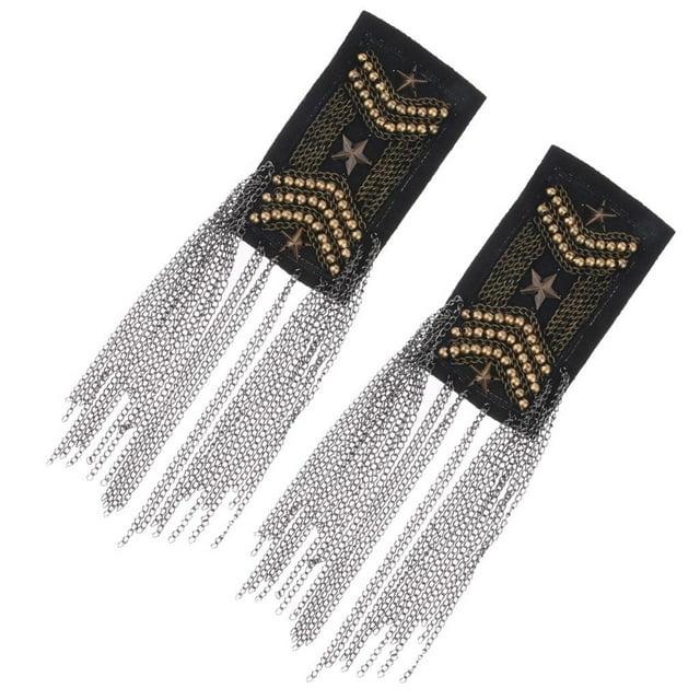 2x para hombre, cadena de metal, borla, broche, charretera, licencia de hombro, , insignia 1
