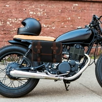 HOMEMAXS  Motorcycle Tool Bags for Handlebars Saddle Shape Motorbike Travel Brown