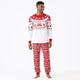 thumbnail image 2 of Conjuntos de pijamas a juego para toda la familia con estampado navideño de renos y copos de nieve (resistentes al fuego), 2 of 5
