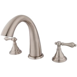 Kingston Brass Vintage Roman Tub Faucet In Polished Brass - Deck Mount, Dual Lever Handles, 7.0 GPM Flow