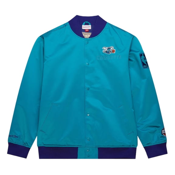 Mitchell Ness Charolette Hornets Team OG 3.0 Lightweight Satin Vintage Logo Jacket