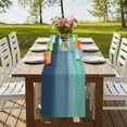 thumbnail image 4 of Table Runners 72 Inches Long Dress Scarves, Teal Blue Ombre Farmhouse Kitchen/Dining Table Runner, Coffee Tablerunners, Modern Abstract Art Texture 13x72 Inch, 4 of 9