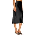thumbnail image 3 of Falda para Mujer, de Satén de Seda, Elástica, de Cintura Alta, Estilo Informal, de Guepardo. Negro M, 3 of 6